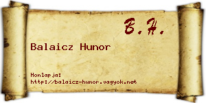 Balaicz Hunor névjegykártya